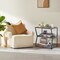 3-Tier Industrial Side Table, Rustic Grey Wood and Black Metal End Table